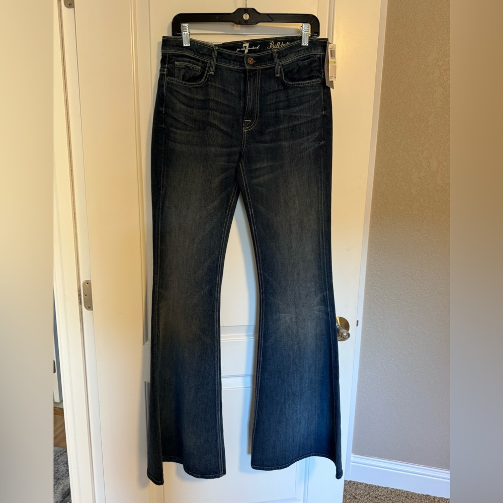 NWT 7 for All Mankind Denim Bell Bottoms Wide Flare Jeans - size 30 - NEW